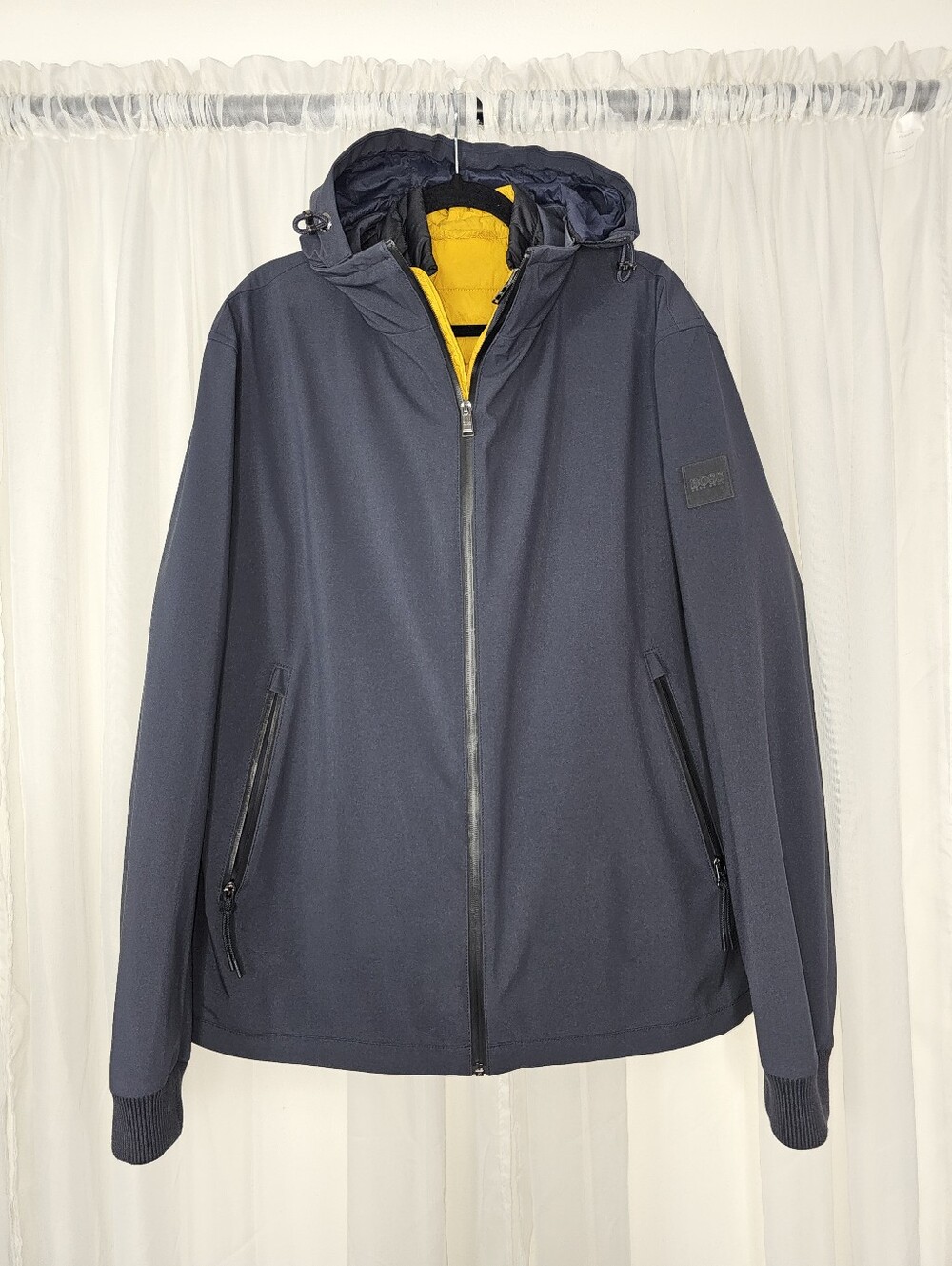 BOSS Hugo Boss Callero 3-in-1 Water-Repellent Jacket Vest Navy Blue Travel 46R